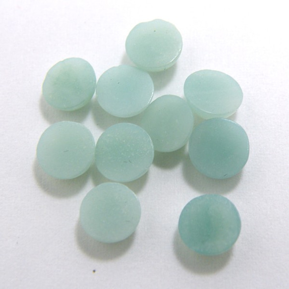 天然石 ルース 卸売　アマゾナイト amazonite　ラウンドカボション　5mm 3枚目の画像