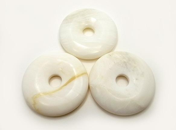 天然石材零件豌豆盤貝殼/貝類甜甜圈形狀 ti-p-disk-72 約 40 毫米 第2張的照片