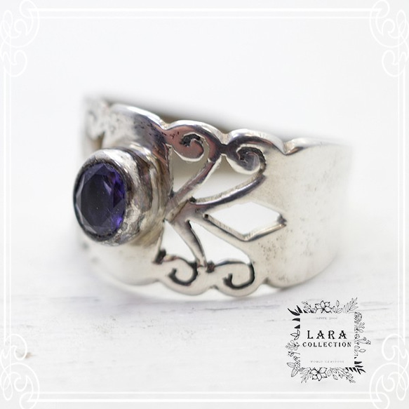 Lara系列紫水晶銀戒指[15號] de-01-la-41 第3張的照片