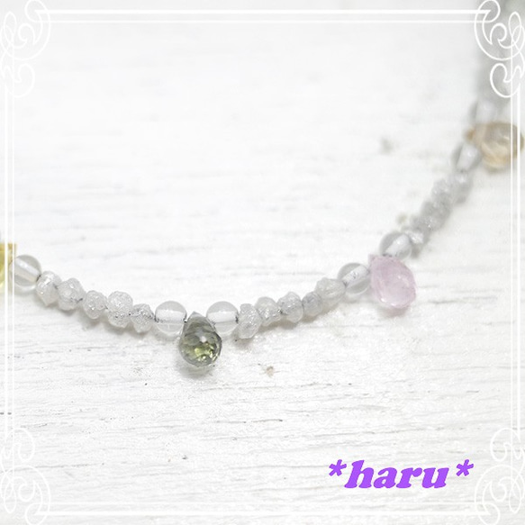 * haru *多色藍寶石和白色鑽石手鍊de-107-hr-20 第2張的照片
