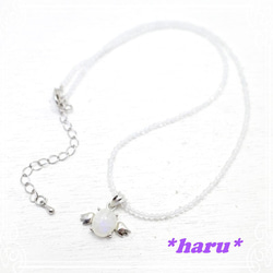 * haru *月長石和水晶項鍊de-107-hr-25 第1張的照片