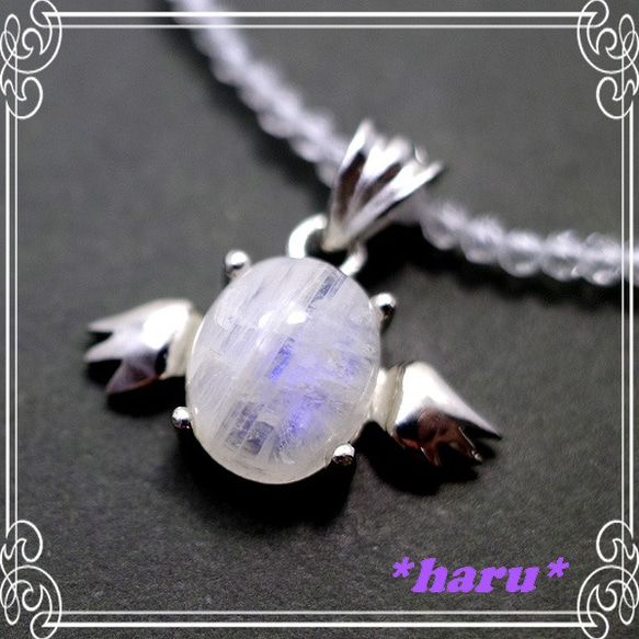 * haru *月長石和水晶項鍊de-107-hr-25 第3張的照片