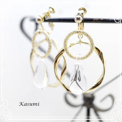 Kasumi手工製作水滴形玻璃耳環de-59-ks-300 第5張的照片