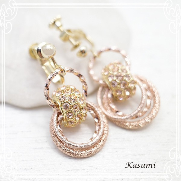 Kasumi　パヴェビーズのイヤリング　de-59-ks-317 3枚目の画像