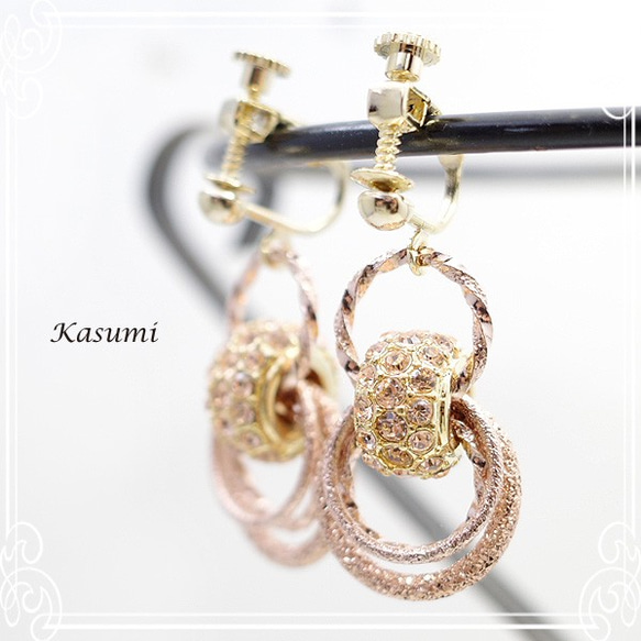 Kasumi　パヴェビーズのイヤリング　de-59-ks-317 5枚目の画像