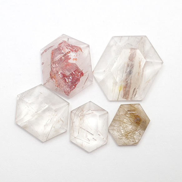 天然石　ルチルクォーツ(Rutile quartz)　ヘキサゴン　ルース　gs-sp-8086 1枚目の画像