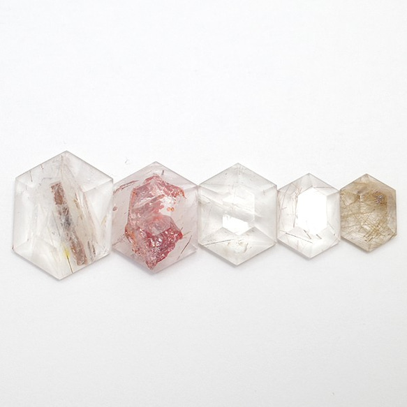 天然石　ルチルクォーツ(Rutile quartz)　ヘキサゴン　ルース　gs-sp-8086 2枚目の画像