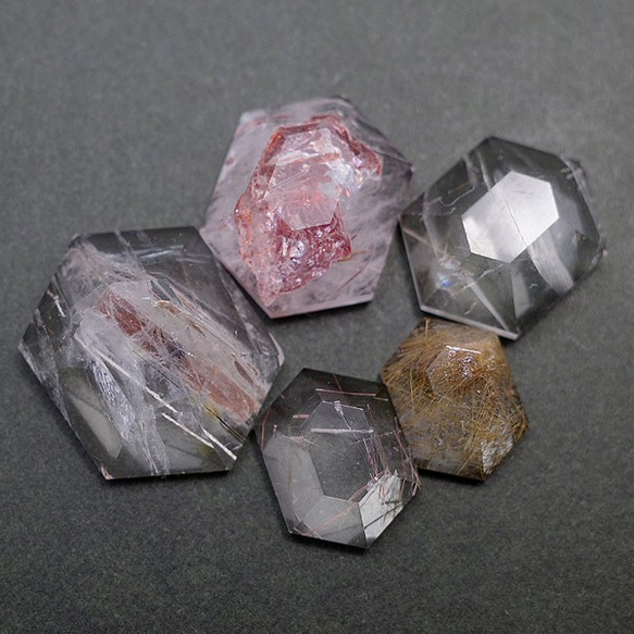 天然石　ルチルクォーツ(Rutile quartz)　ヘキサゴン　ルース　gs-sp-8086 7枚目の画像