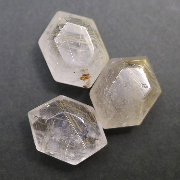 天然石　ルチルクォーツ(Rutile quartz)　ヘキサゴン　ルース　gs-sp-8087 5枚目の画像