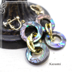 Kasumi Avalon 貝殼耳環 de-59-ks-320 第4張的照片