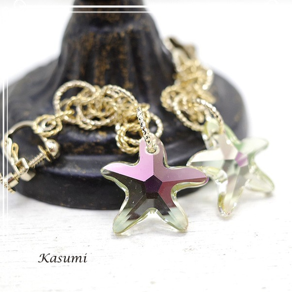 Kasumi　 スワロフスキーの星のイヤリング　de-59-ks-325 4枚目の画像
