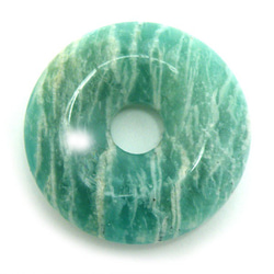 天然石材零件 Peadisc Amazonite 甜甜圈類型 (3 件套) ti-pd-45 約 30 毫米 第3張的照片