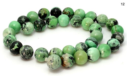 【残りわずか！】天然石 ビーズ ライン 卸売　クリソティーン(chrysotine) 　丸玉ビーズ　12mm