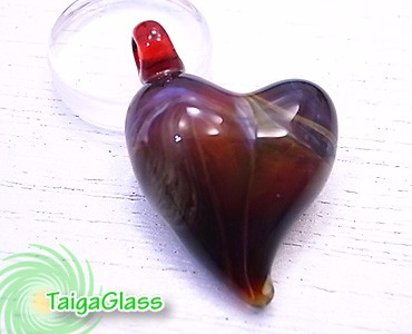 TaigaGlassハートペンダントトップtg6378