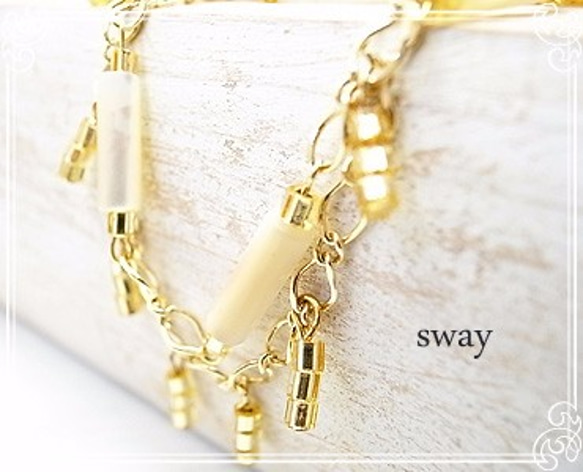 sway　「ren」ブレスレット：シェル円柱二連　sw-019 5枚目の画像