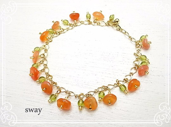 sway　「arare」ブレスレット：オレンジ　sw-015 1枚目の画像