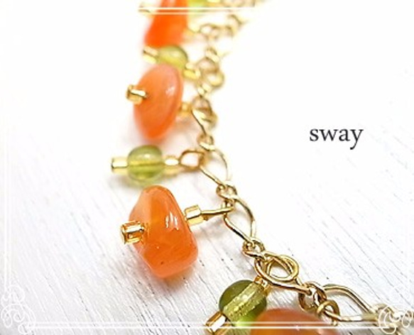sway　「arare」ブレスレット：オレンジ　sw-015 3枚目の画像