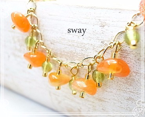 sway　「arare」ブレスレット：オレンジ　sw-015 5枚目の画像