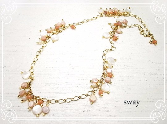 sway　「shizuku」ネックレス：ベビーピンク　sw-007