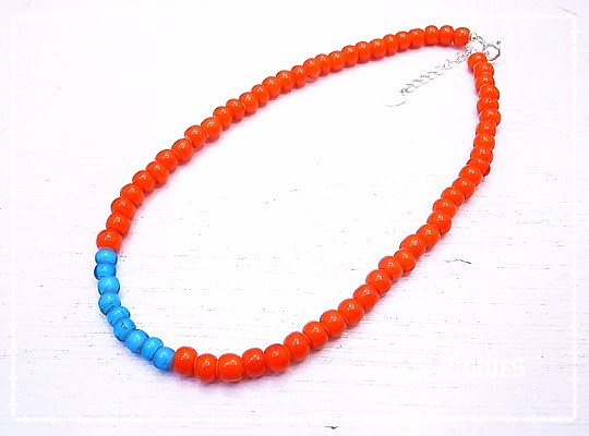 Colors　アンティークビーズネックレス　de-10-42