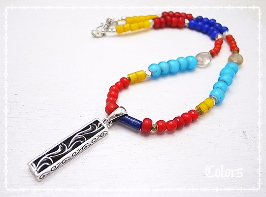 Colors　アンティークビーズネックレス　de-10-10