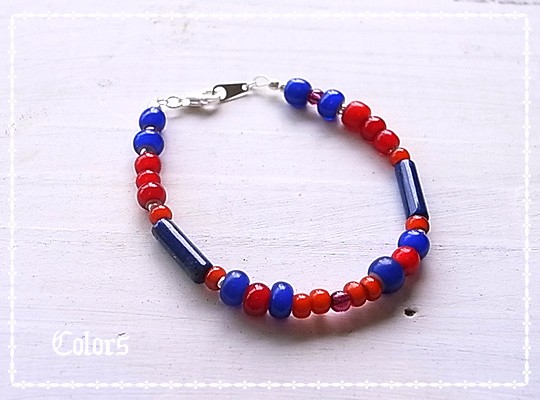 Colors　アンティークビーズブレスレット　de-10-06