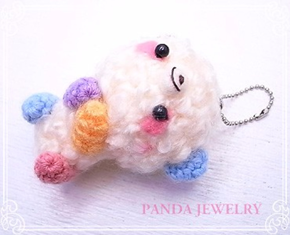 PANDA JEWELRY 　オリジナルパンダ人形　ストラップ（乙女の祈りパンダ）　p-039 1枚目の画像