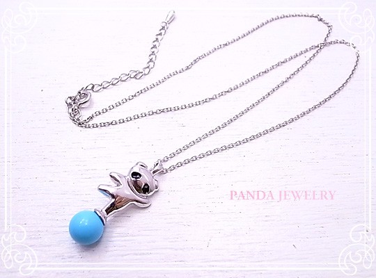 PANDA JEWELRY 　玉乗りパンダネックレス（ターコイズ）　p-045-n-t