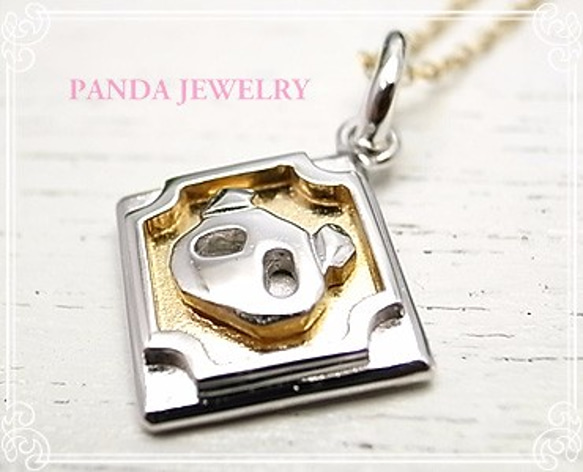 PANDA JEWELRY 　フレームパンダネックレス　p-027-n 2枚目の画像