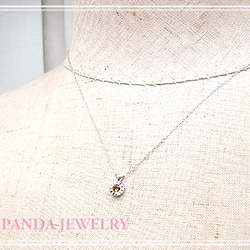 PANDA JEWELRY 　K10WGキラキラハートのネックレス（シトリン）　p-017-n-c 5枚目の画像