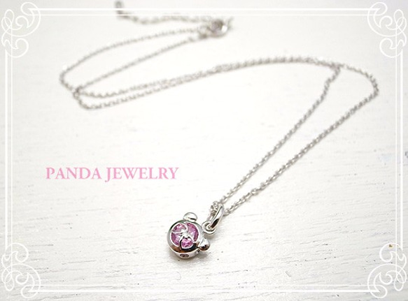 PANDA JEWELRY 　プチパンダネックレス（ピンク）　p-010-n-rp 1枚目の画像