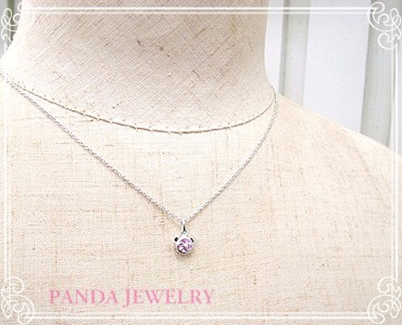 PANDA JEWELRY 　プチパンダネックレス（ピンク）　p-010-n-rp 5枚目の画像