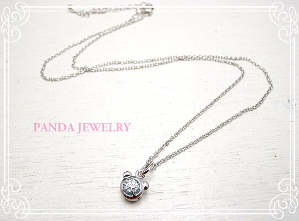 PANDA JEWELRY 　プチパンダネックレス（ブルー）　p-010-n-rb 1枚目の画像