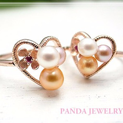 PANDA JEWELRY 　てんこ盛りパールリング（ピンクゴールド）　　p-001-r-pg 5枚目の画像