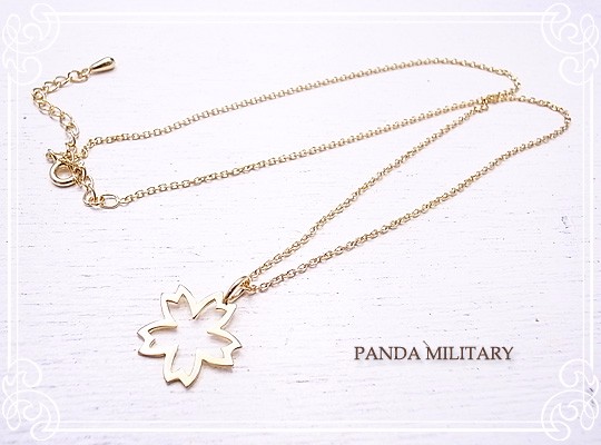 PANDA MILITARY　同期の桜ネックレス　p-064-n