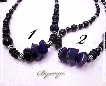 Byoryu　アメジストのタンブルネックレス　de-36-12