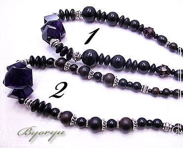 Byoryu　アメジストのタンブルネックレス　de-36-12