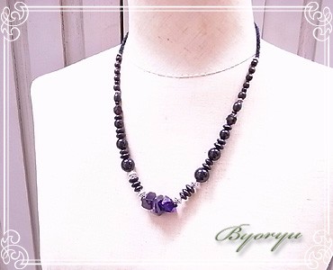 Byoryu　アメジストのタンブルネックレス　de-36-12