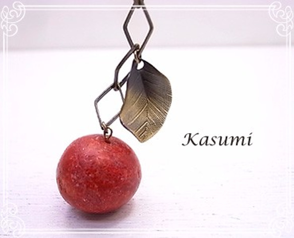 Kasumi　アップル珊瑚のラリエット　ksm-08 3枚目の画像