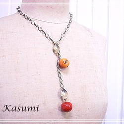 Kasumi　アップル珊瑚のラリエット　ksm-08 5枚目の画像