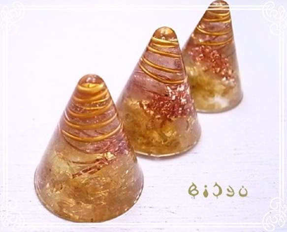 毘殊　ミニ円錐型 シトリンオルゴナイト　bijyu-149 2枚目の画像