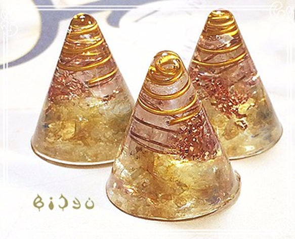 毘殊　ミニ円錐型 シトリンオルゴナイト　bijyu-149 5枚目の画像