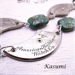 Kasumi　時計の部品とルビーインフックサイトのネックレス　de-59-ks-45 2枚目の画像
