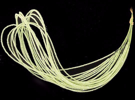 天然石 ビーズ ライン 卸売　ペリドット（Peridot）/カットビーズ　stg-b-62　単価(1本以上)