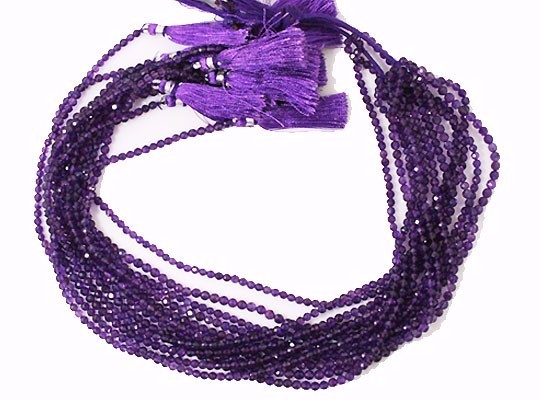 天然石 ビーズ ライン 卸売　アメジスト（Amethyst）/カットビーズ　stg-b-64　単価(1本以上)