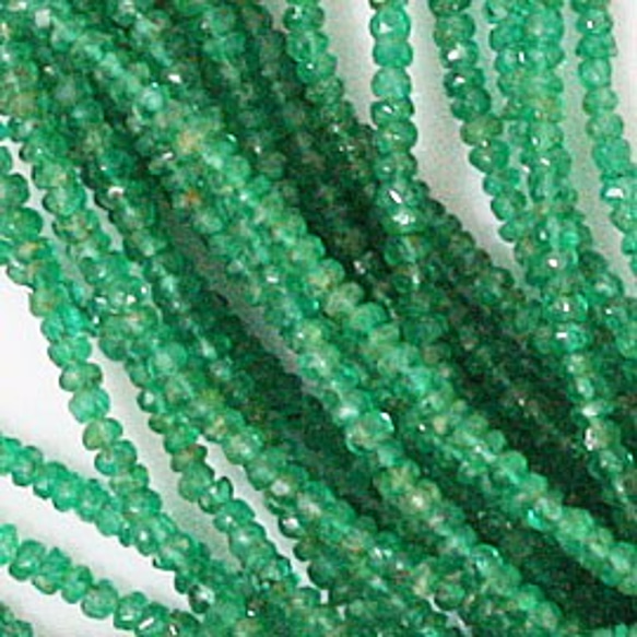 天然石 ビーズ ライン 卸売　エメラルド（Emerald）/カットビーズ　stg-b-35　単価(1/4連) 2枚目の画像