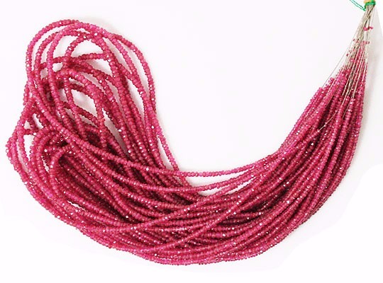 天然石 ビーズ ライン 卸売　ルビー（Ruby）/カットビーズ　stg-b-20　単価(1/2連)