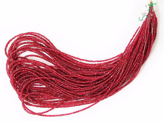 天然石 ビーズ ライン 卸売　レッドスピネル（Red spinel）/カットビーズ　stg-b-05　単価(1/4連) 4,131円
