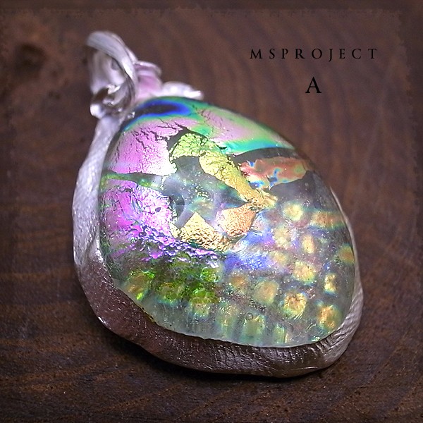 MS project　シルバー1000　チタンガラスペンダント　ペンダントトップ　de-67-ms-026
