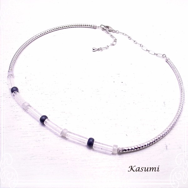 Kasumi　アイオライトとブルームーンストーンのネックレス　de-59-ks-47